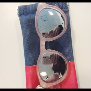 Pink Le Specs mirrored sunglasses